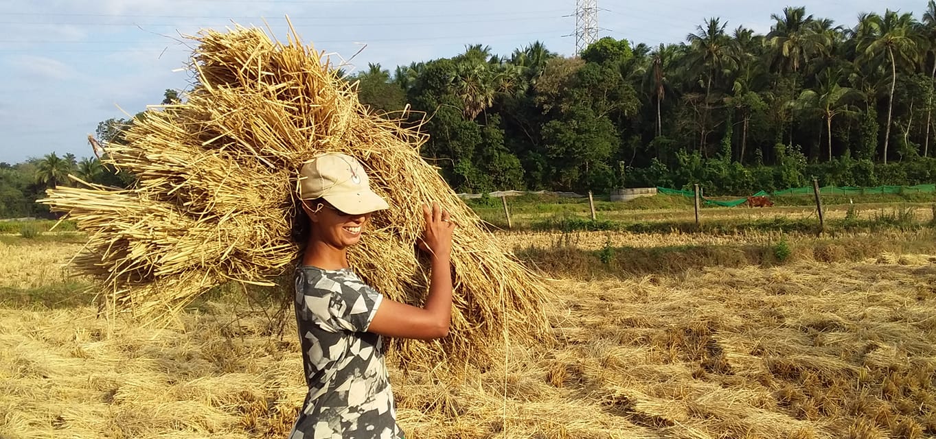 Shamika Mone working on her farm